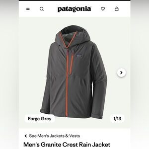 NWT Patagonia Men's Granite Crest Rain Jacket S